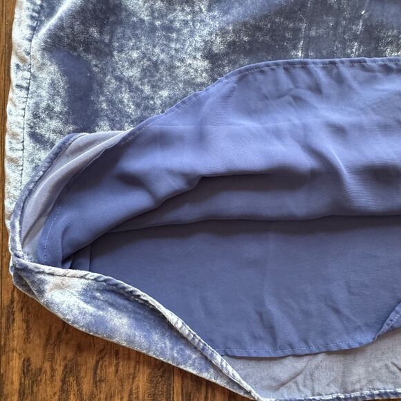 Loft Tank Top Crushed Velvet Light Blue V-Neck Womens Size Medium Petite - Picture 4 of 9